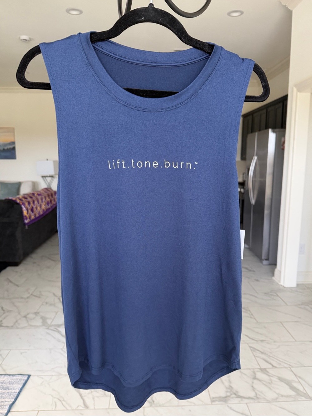 Pure Barre Navy Blue 'lift.tone.burn.' Muscle Tank